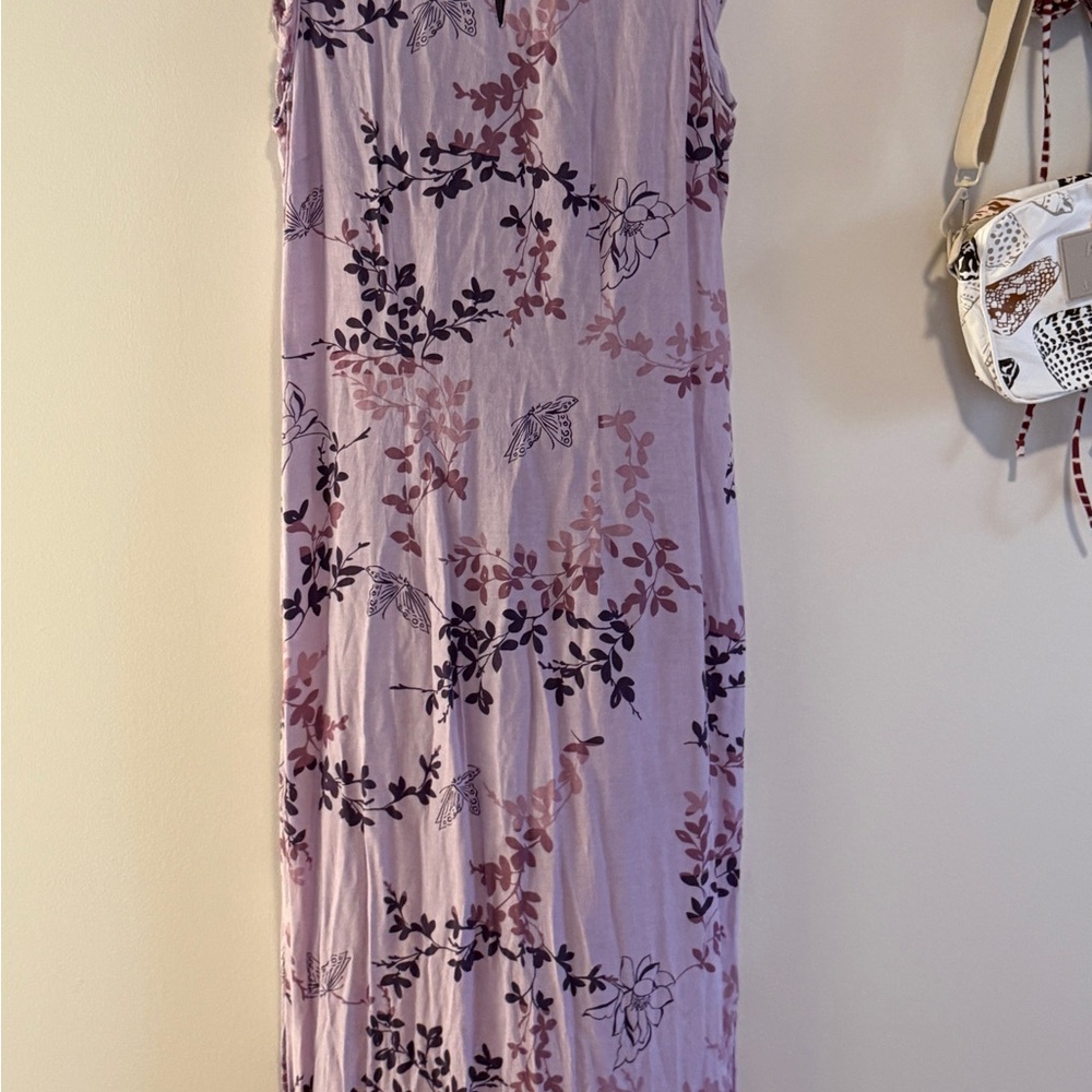 Lavender Floral Maxi Dress Young Hawaii Muumuu